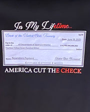 Black tee cut the check shirt