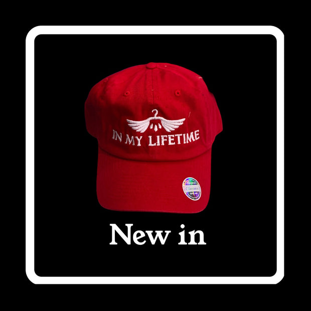 Red In my lifetime logo Dad hat