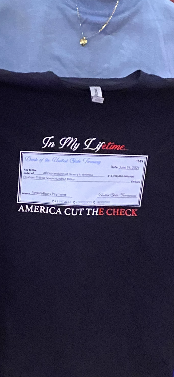 Black tee cut the check shirt